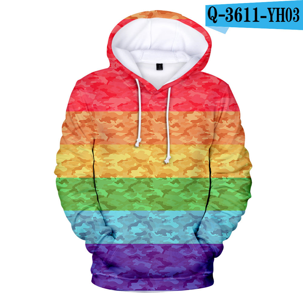 Gay Day Parade Leisure 3D Digital Printing Pullover Hoodie Men And Women Angelwarriorfitness.com