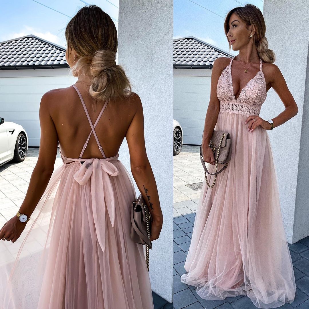 Mesh Deep V Dress Long Dress Angelwarriorfitness.com