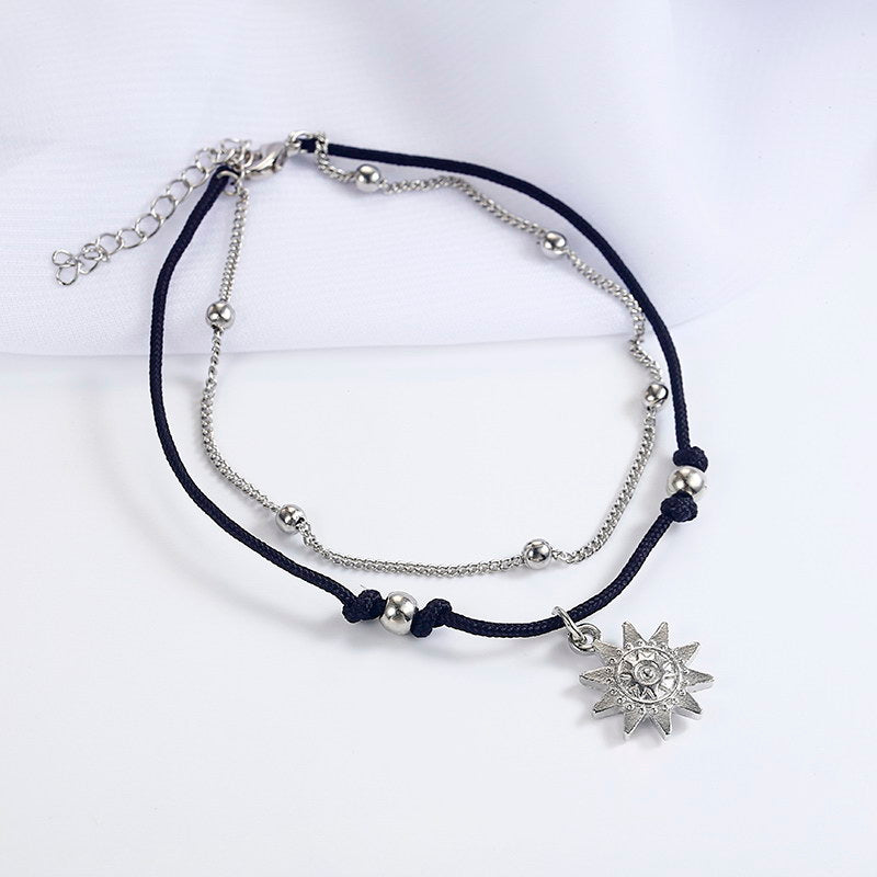 Sun Pendant Anklets Women New Stone Beads Shell Anklet Angelwarriorfitness.com