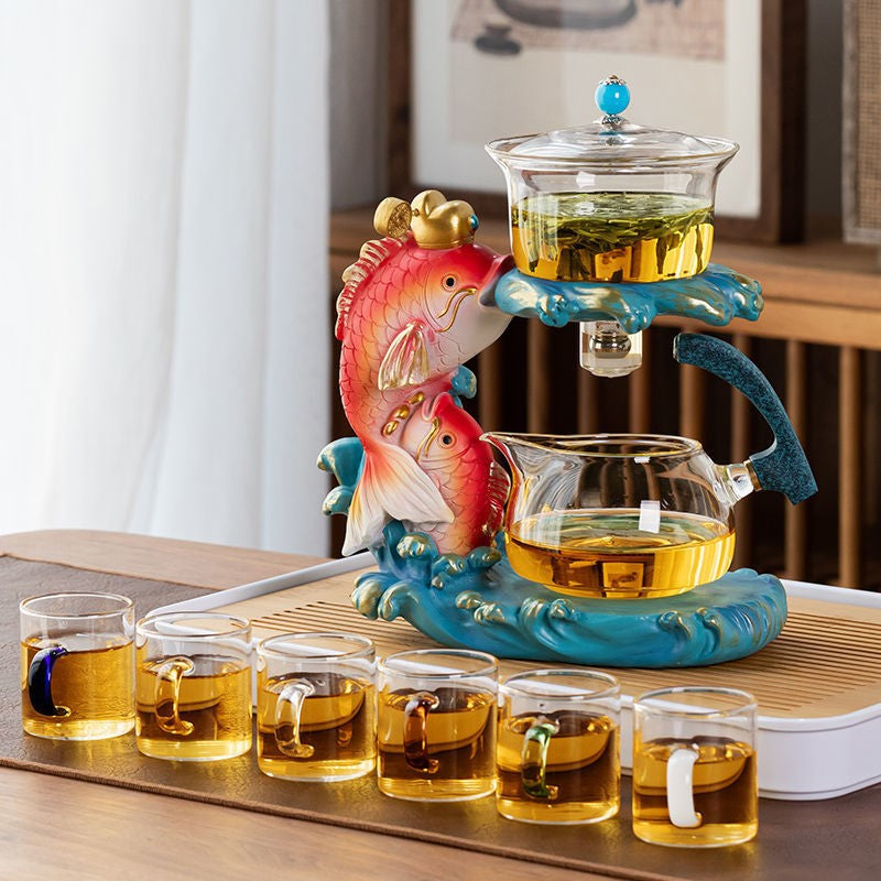 Home Living Room Induction Teapot Glass Automatic Tea Set Angelwarriorfitness.com