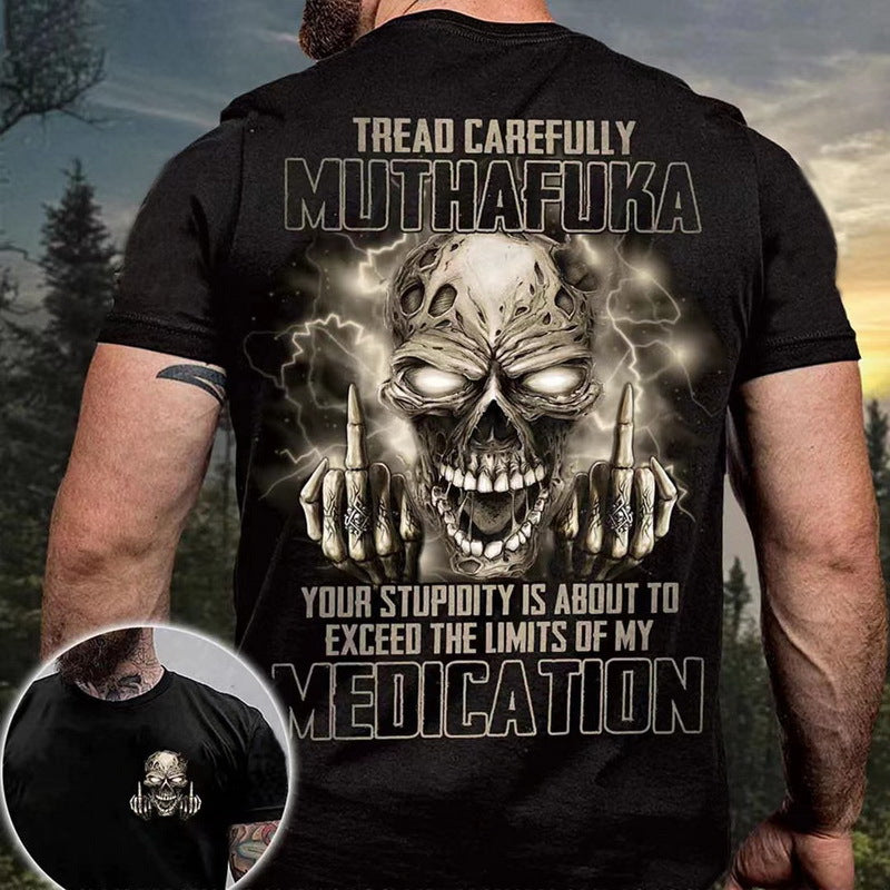 Vintage Metal Skull 3D Print Mens T-Shirts Angelwarriorfitness.com