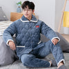 Men's Winter Thickened Crystal Fleece Quilted Pajamas Angelwarriorfitness.com