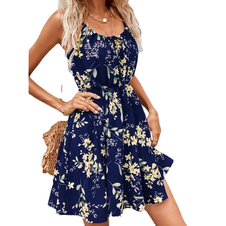 Print Slip Dress Sleeveless Pullover Dress Angelwarriorfitness.com