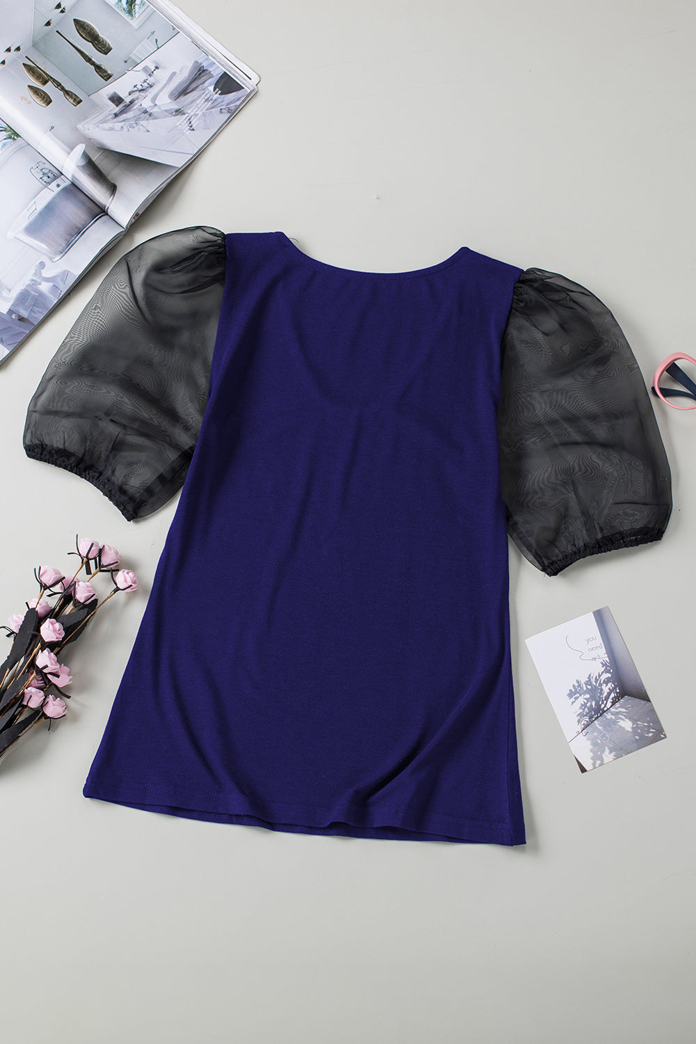 Mesh Puff Sleeve Top Angelwarriorfitness.com