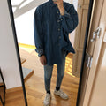Mens Fashion Loose Denim Shirt Jacket Angelwarriorfitness.com