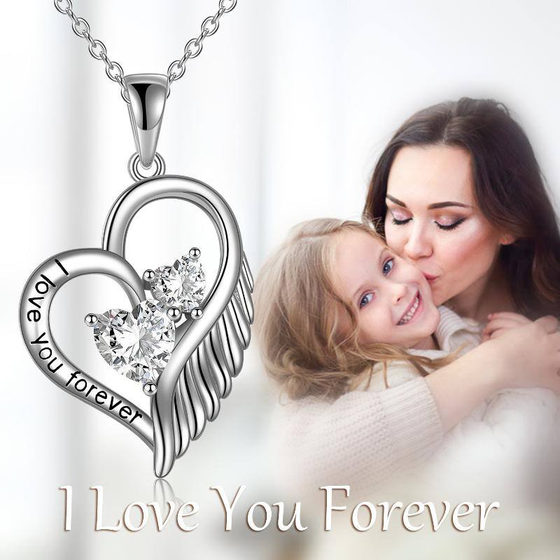 Angel Wings Necklace 925 Sterling Silver I Love You Forever Angelwarriorfitness.com