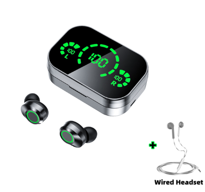 YD03 Wireless Bluetooth Headset TWS Large Screen Smart Digital Display In Ear Breathing Light Angelwarriorfitness.com