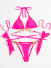 Crystal Diamond Strap Triangle Push Up Swimsuit Angelwarriorfitness.com
