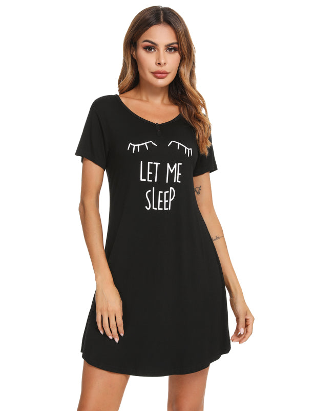 Ladies Homewear Fashion Casual Nightdress Angelwarriorfitness.com