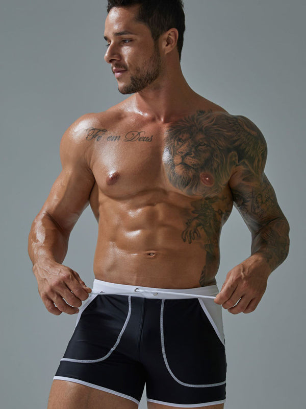 Men's Big Pocket Nylon Boxer Swim Shorts Angelwarriorfitness.com