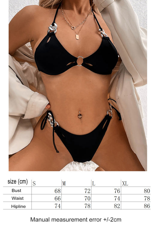 Women's Bikini Solid Color Split Swimsuit Angelwarriorfitness.com