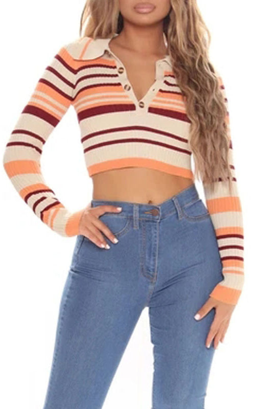 Ladies Fashion Casual Polo Collar Top Angelwarriorfitness.com