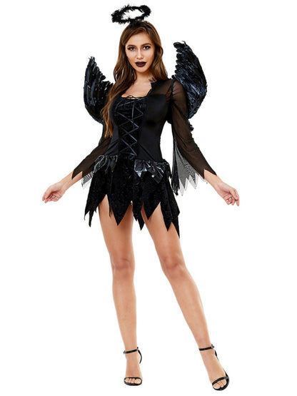 Dark Angel Dress Witch European and American Ladies Vampire Bridal Dress Angelwarriorfitness.com