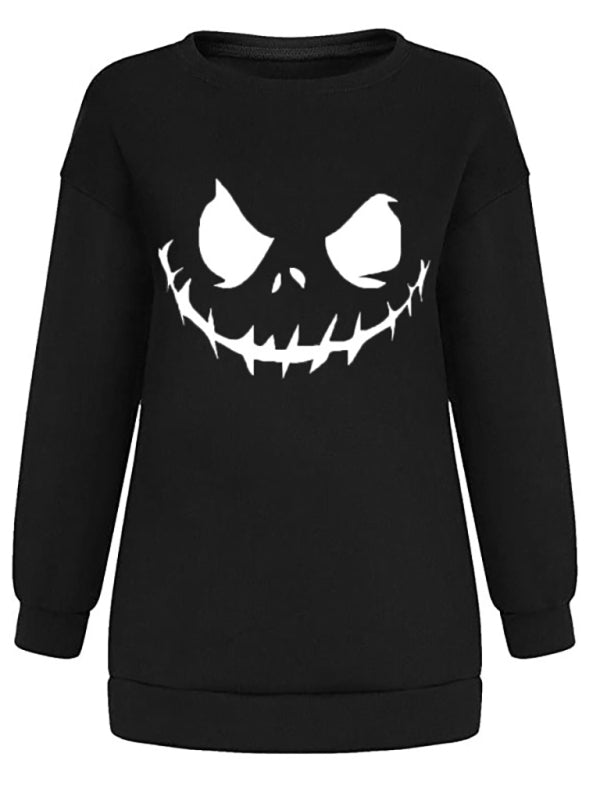 Women's Halloween casual loose long-sleeved pullover sweatshirt top Angelwarriorfitness.com