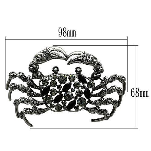 LO2392 - Imitation Rhodium White Metal Brooches with Top Grade Crystal Angelwarriorfitness.com