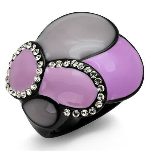 TK2215 - IP Black(Ion Plating) Stainless Steel Ring with Top Grade Angelwarriorfitness.com